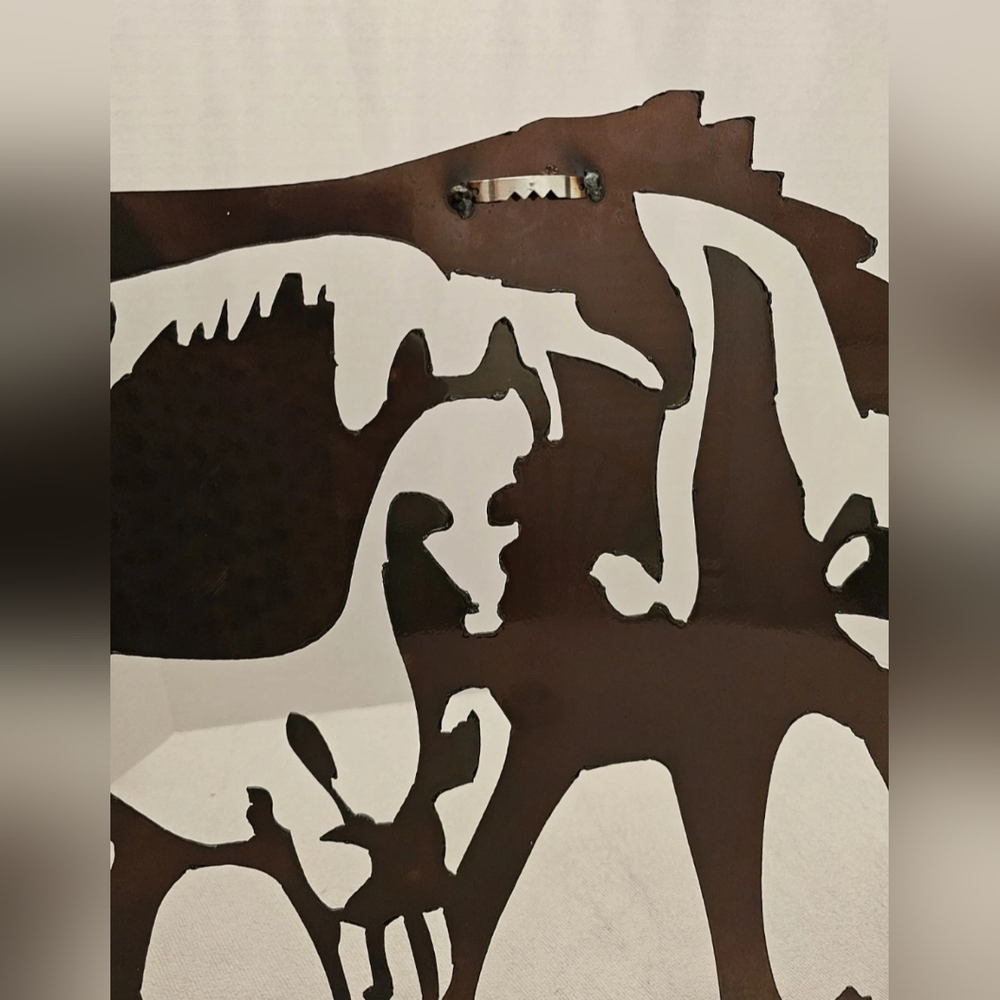 Horse With Colt - Metal Wall Art - Steel 24" wide x 18" tall Handmade - Picture 2 of 6